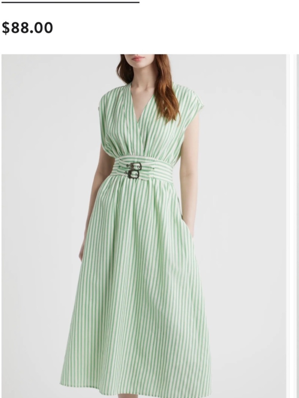 Striped fit and flare midi dress. Zoe and Clare